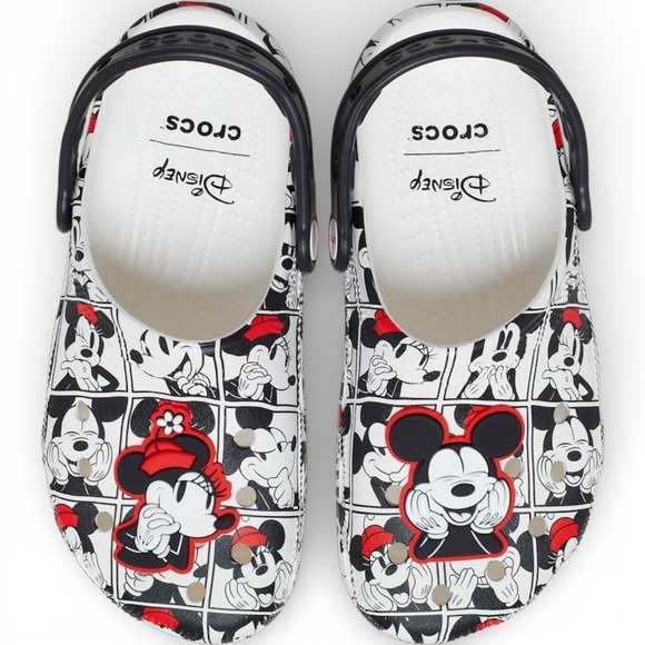 CROCS Shoes - Crocs Disney Mickey and Minnie Classic Clog Womens 8/ Mens 6 Black White Red NEW